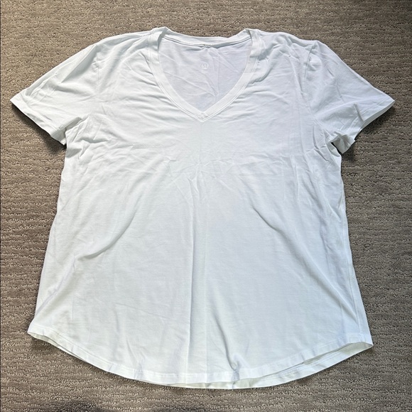 Lululemon V-Neck Tee White Sz L - Picture 3 of 6